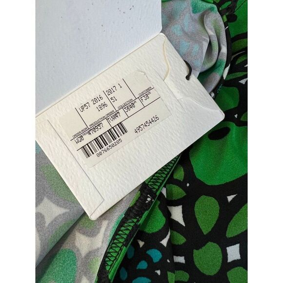 BALENCIAGA Green Hight Waist Floral Print Pleated Knee Length Skirt Size… - Picture 6 of 11